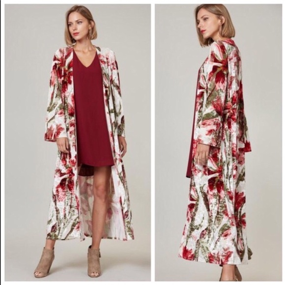 5 ⭐️Gorgeous Floral Velvet Duster - Picture 3 of 5